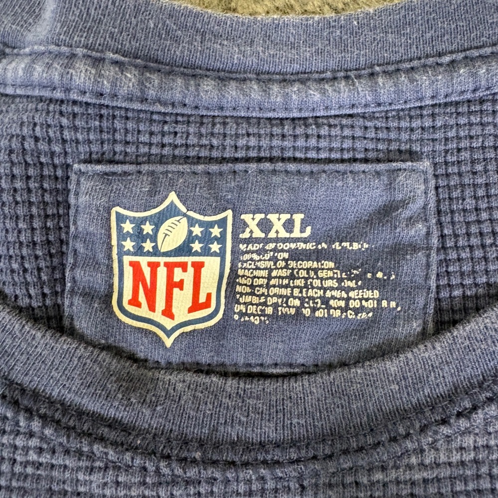 NFL Team Apparel Denver Broncos Blue Waffle Knit Thermal Shirt XXL AT049 - Picture 5 of 8